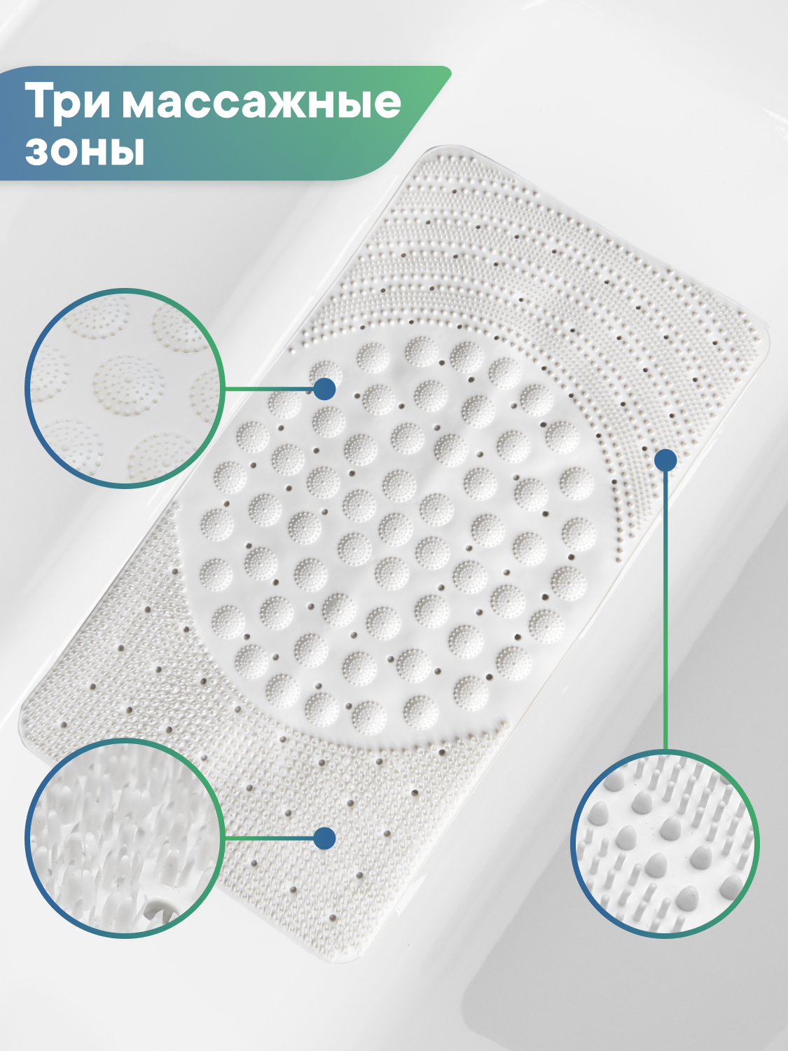 Коврик для ванной VILINA белый 0.38 x 0.68 см 1 шт. - фото 2