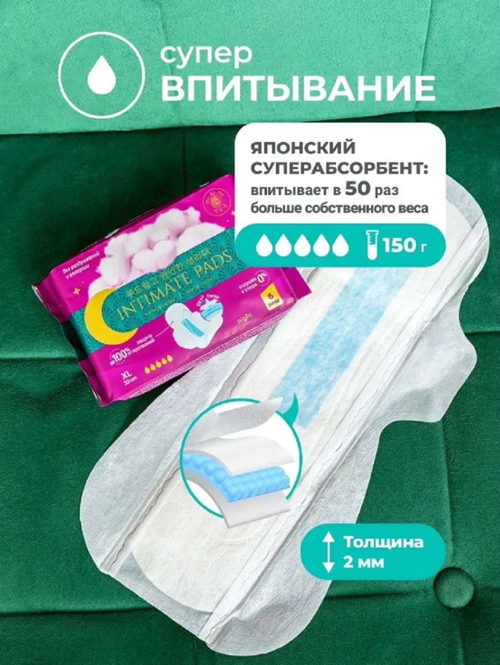 Прокладки гигиенические женские Mi-Ri-Ne Быстро впитывающие прокладки - фото 5