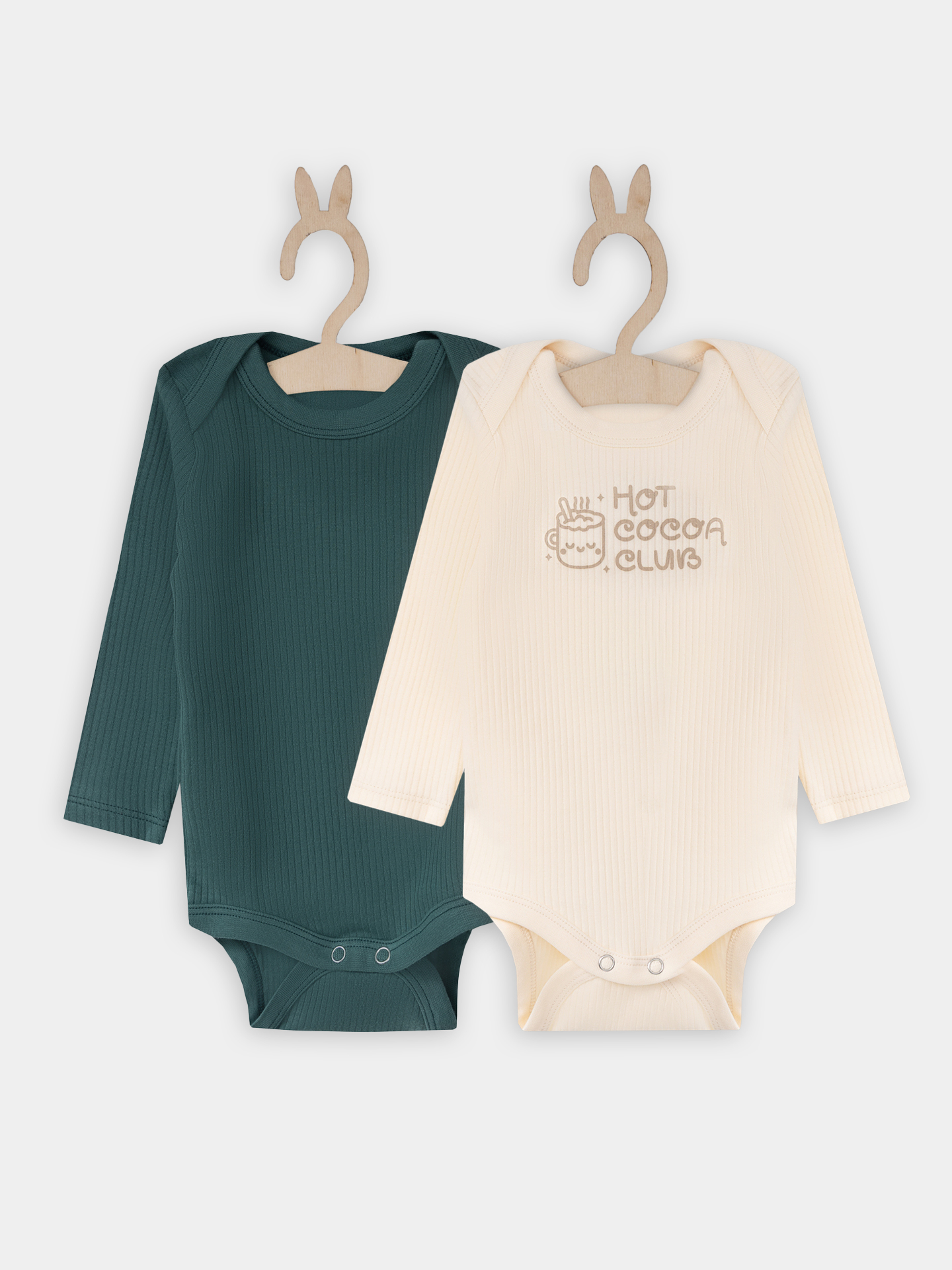 Боди 2 шт Mark Formelle (Марк Формэль) 13018-2/сливочное масло +дымчатая сосна +печать - фото 2