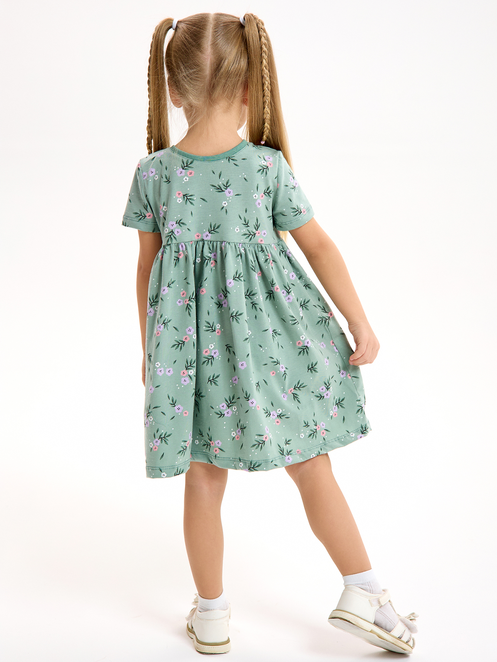 Платье LEVAKIDS платье для девочки с коротким рукавом_сказочные цветы - фото 8