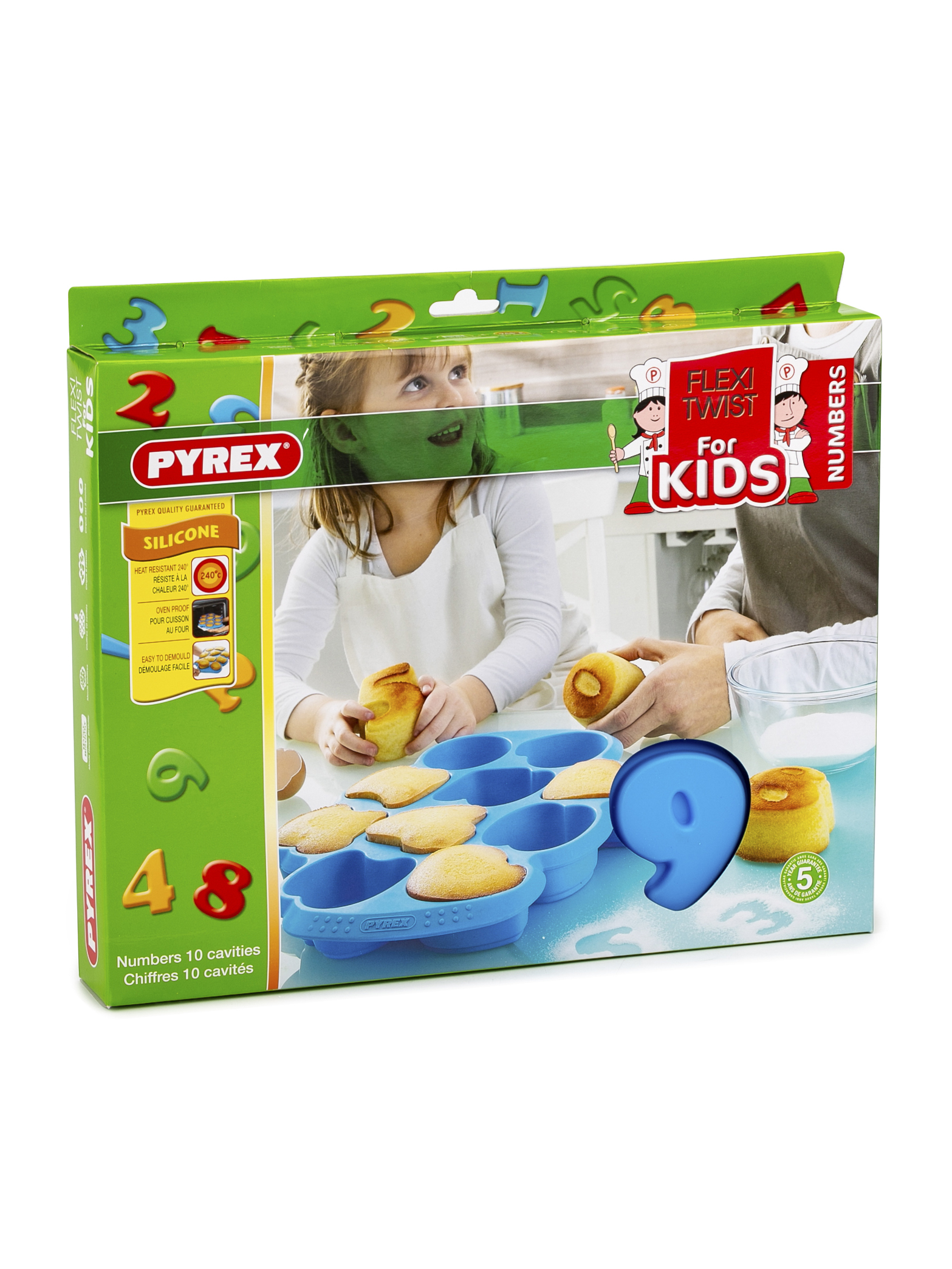 Форма для выпечки фигурная 10 ячеек PYREX Цифры - фото 1