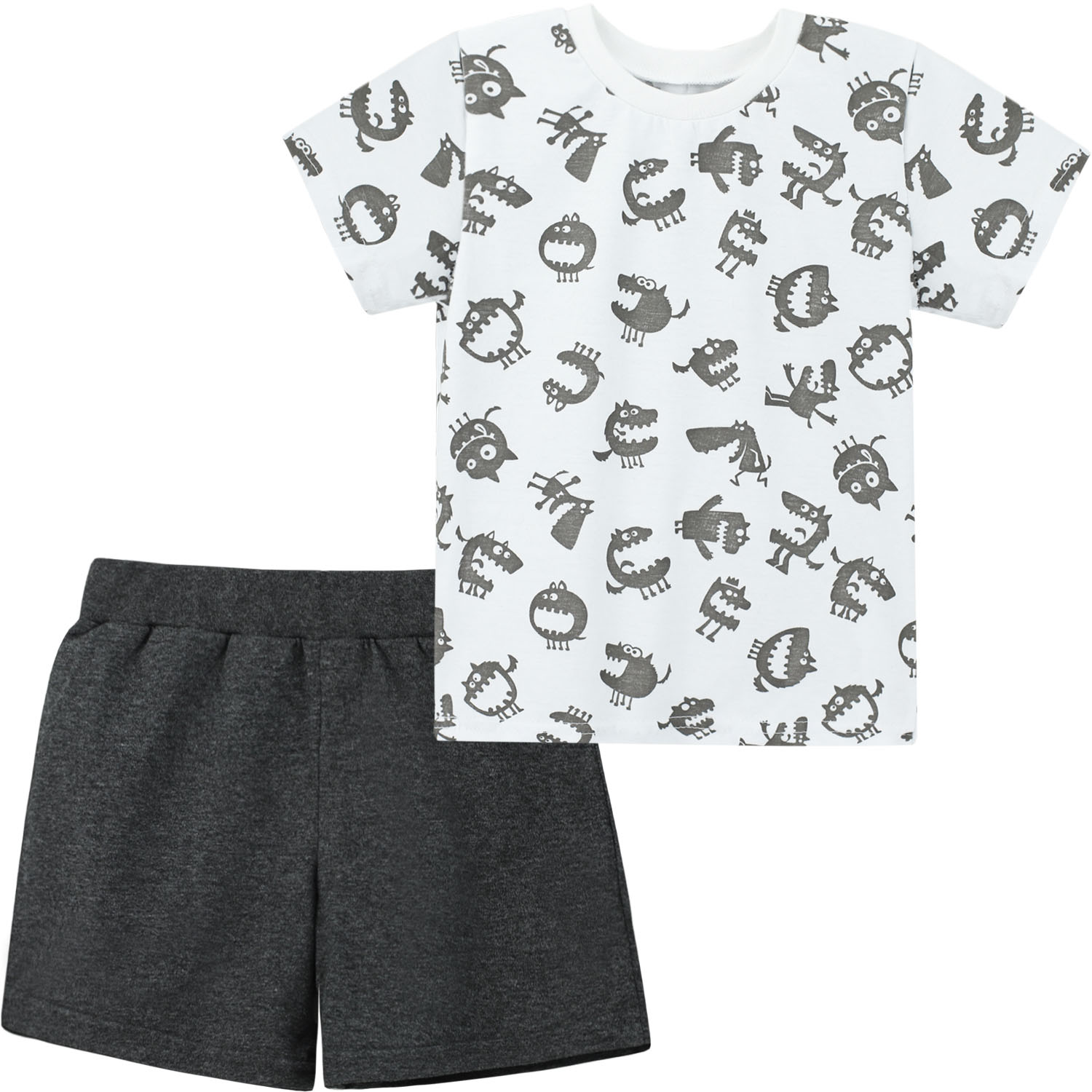 Костюм Babycollection ЦБ-00030677белый темно-серый - фото 1