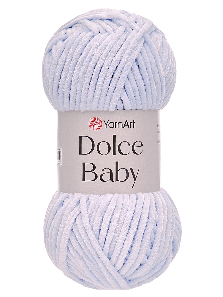 Пряжа для вязания YarnArt Dolce Baby 50 гр 85 м микрополиэстер плюшевая 5 мотков 776 голубой - фото 3