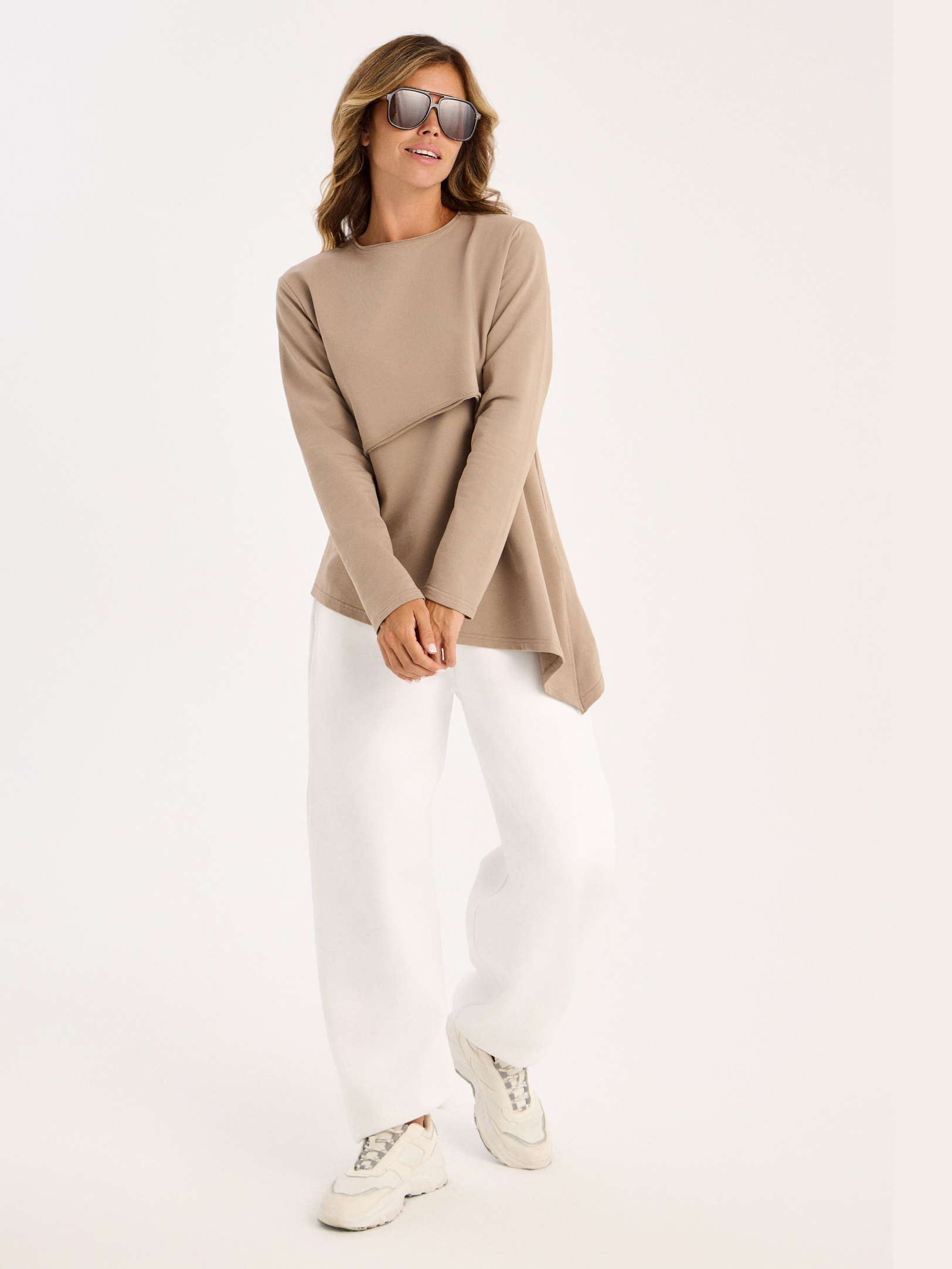 Лонгслив для беременных и кормящих Proud Mom ЛОГР-0500-беж - фото 6