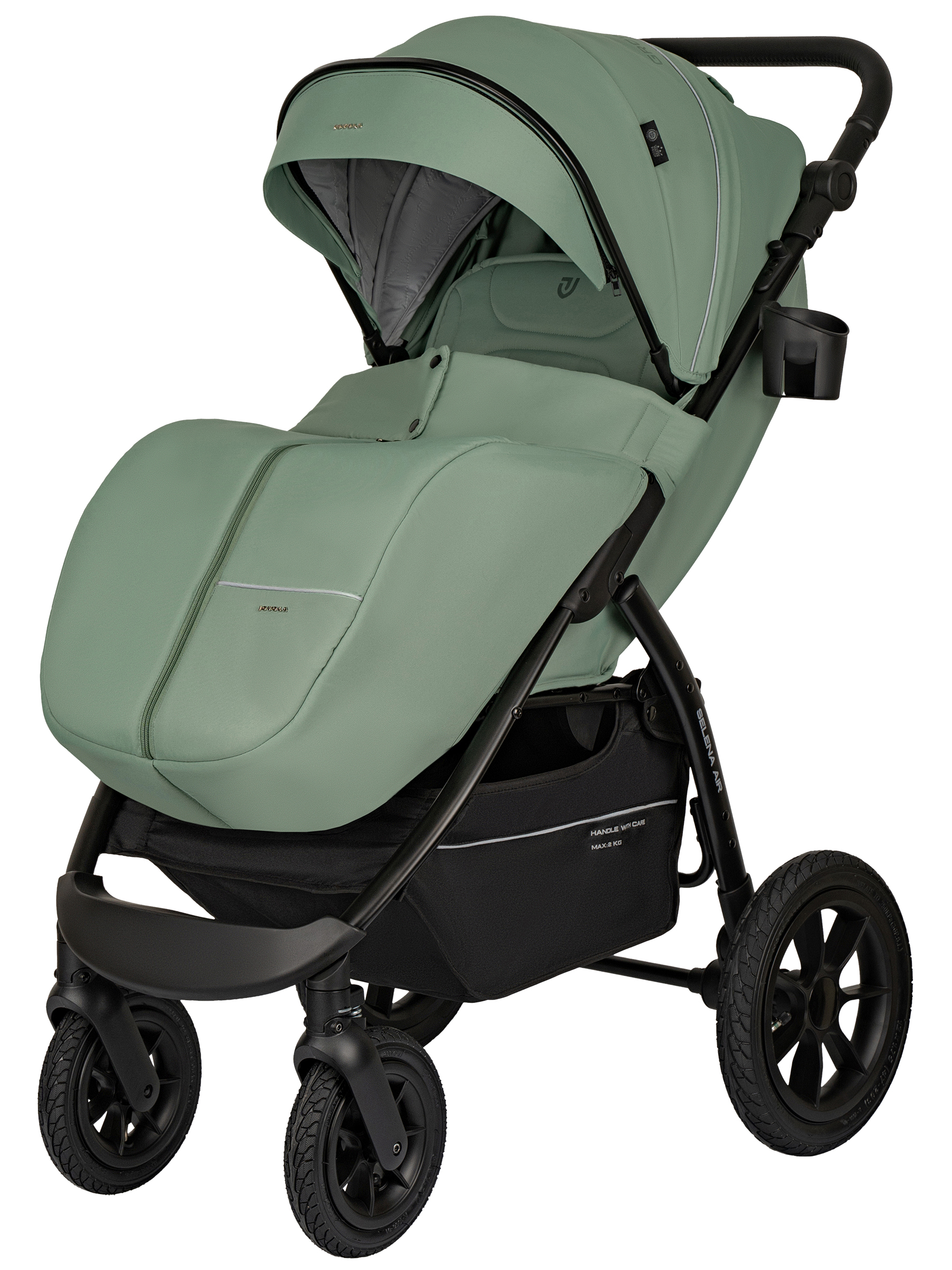 Коляска прогулочная JOVOLA SELENA Air 2025 с сумкой зеленый - фото 14