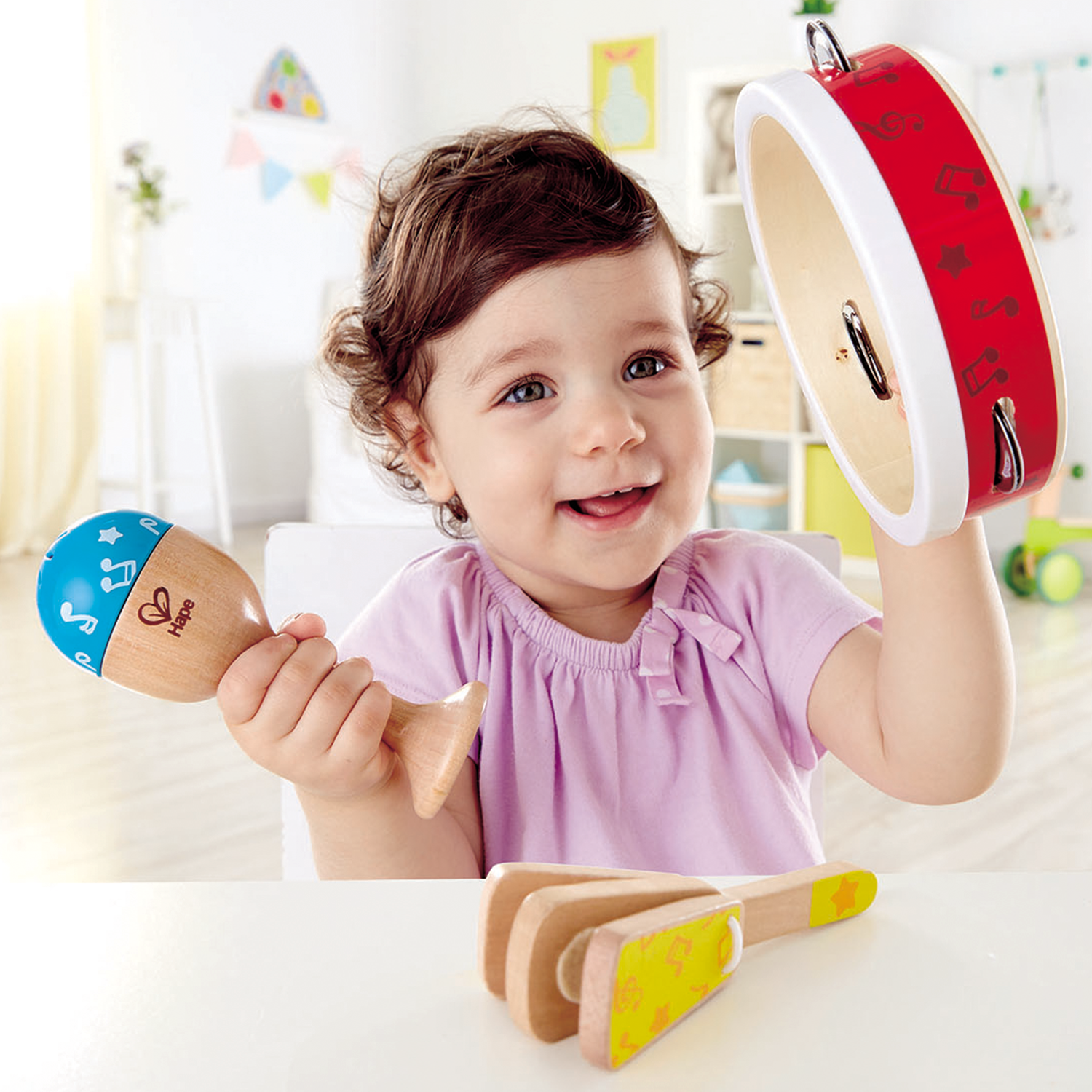 Игрушка музыкальная Hape бубен, маракас - фото 2