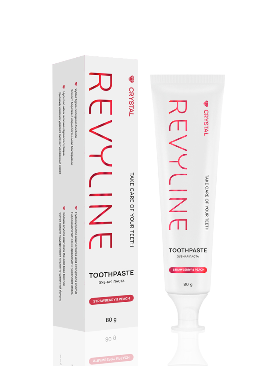 Зубная паста Revyline без фтора Клубника и Персик 80 г - фото 1