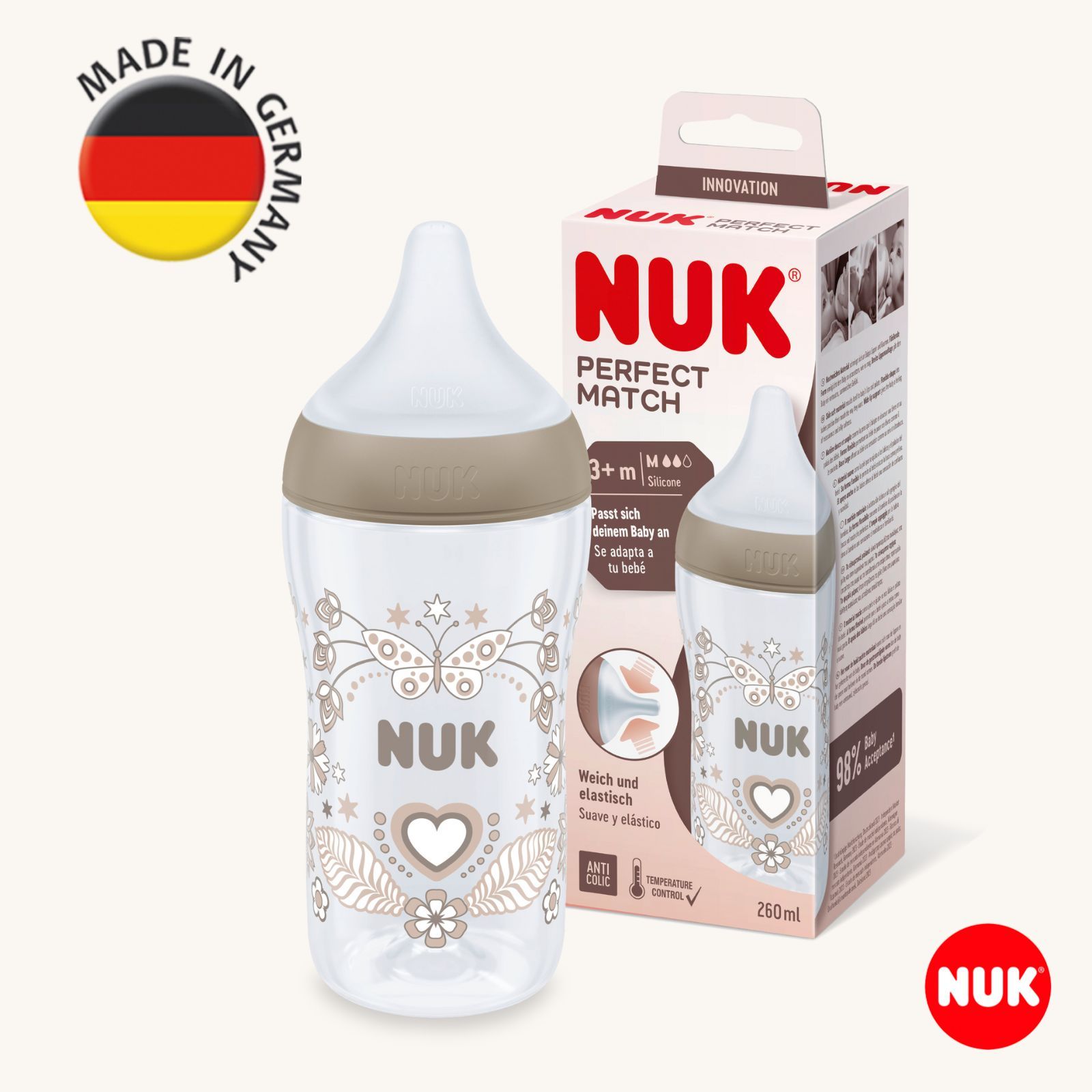 Бутылочка Nuk Natural Feeling 260 мл - фото 1