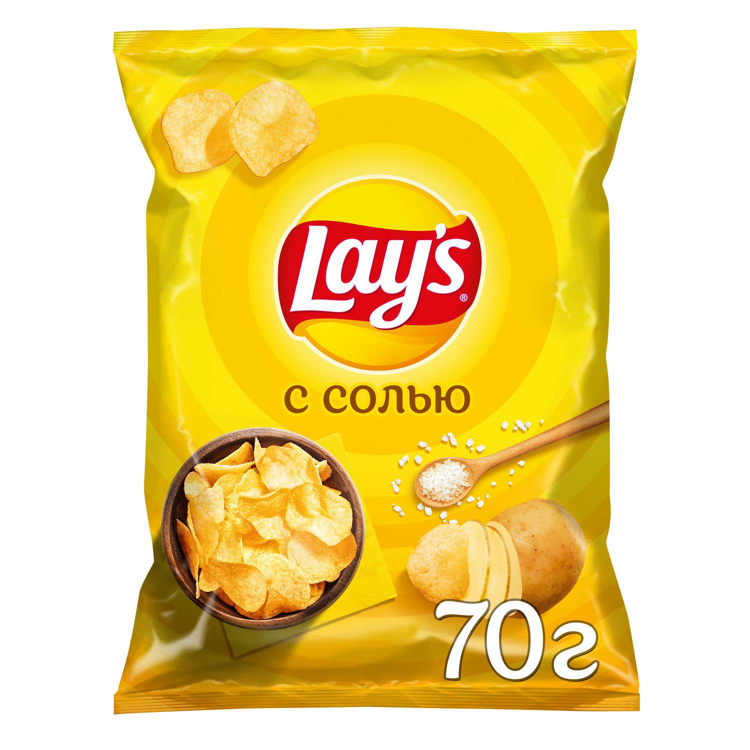 Чипсы картофельные Lays со вкусом соли 70г - фото 1