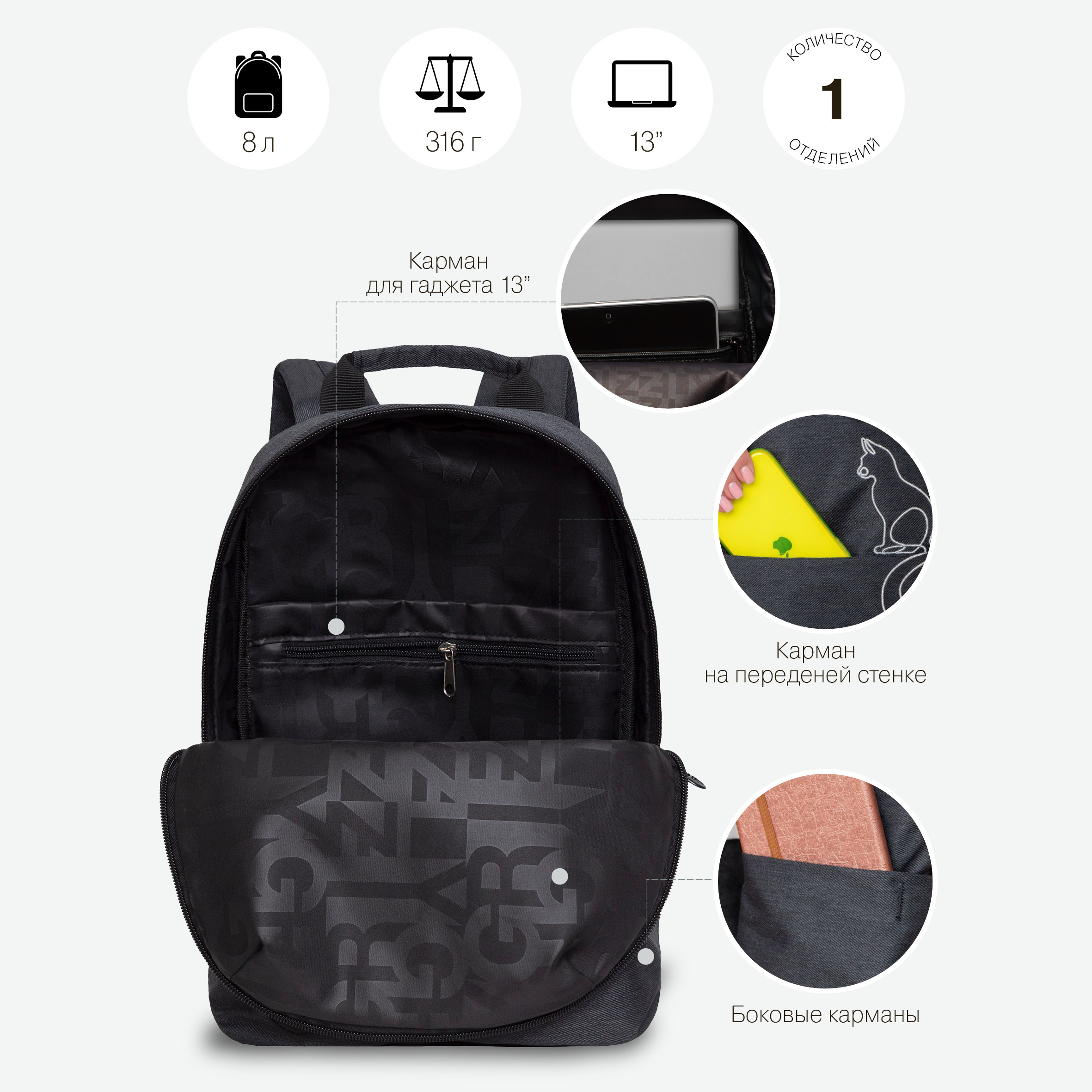 Рюкзак Grizzly для девушки - фото 6