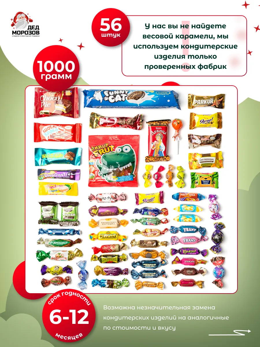 Сладкий новогодний подарок Дедморозов Пакет 1000 г - фото 7
