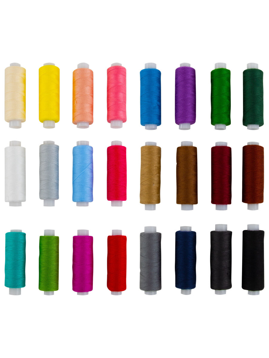 Нитки для шитья Develia армированные 40ЛШ 200 м швейный набор 24 цвета с иголками - фото 4