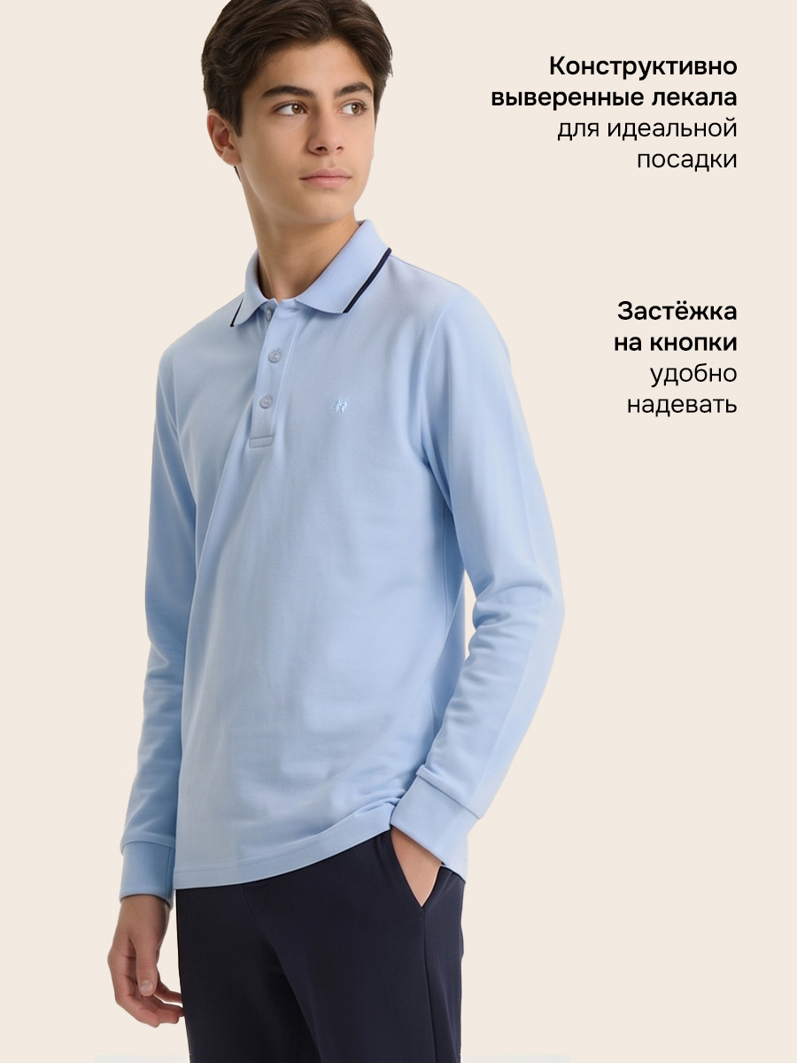 Поло NIKASTYLE 4ш72326 голубой - фото 4