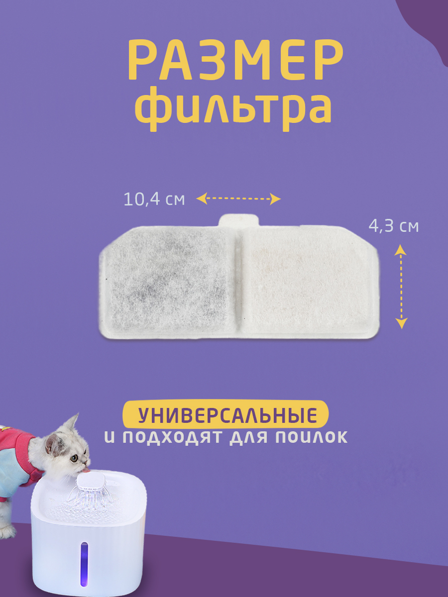 Фильтр для поилки ЕКМ для кошек и собак угольный 12 шт - фото 2