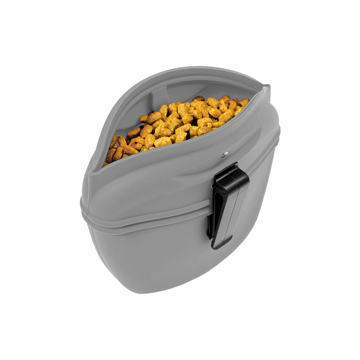 Сумочка для лакомств Zoo One L силиконовая с магнитным замком Серая - фото 2