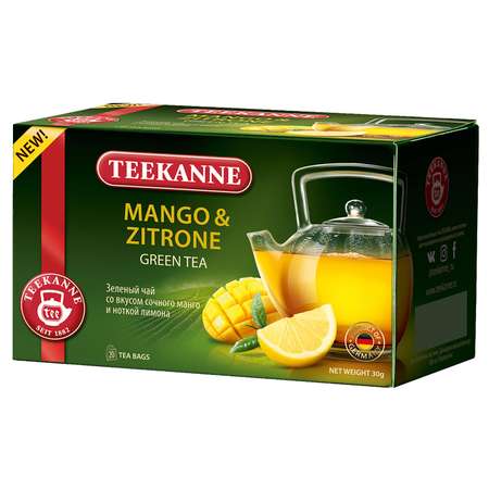 Чай зеленый TEEKANNE Манго-Цитрон 20 фольгированных пакетиков