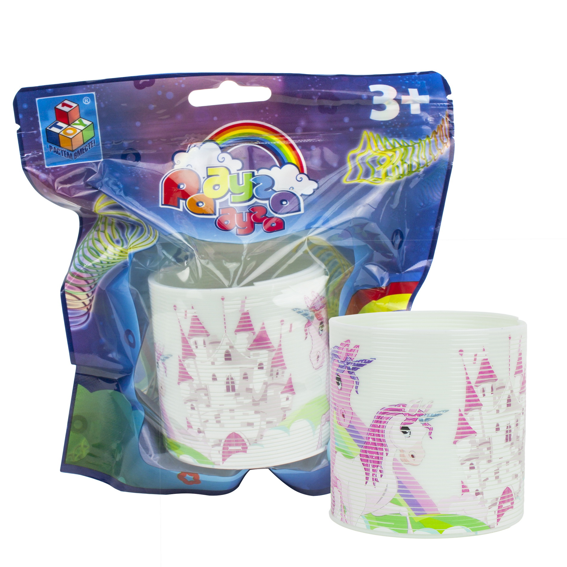 Игрушка- антистресс 1TOY пружинка Радуга-Дуга единороги - фото 9
