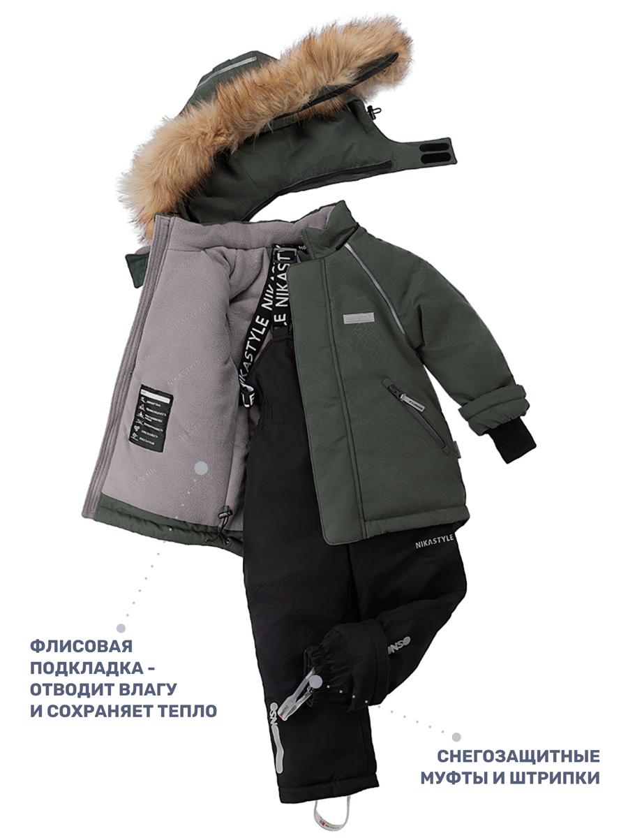 Костюм NIKASTYLE 7з0324 хаки/черный - фото 9