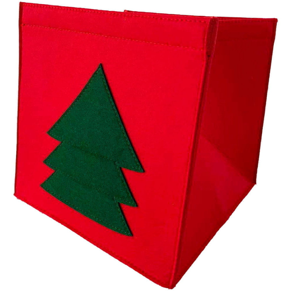 Ящик для хранения Arya Home Collection из фетра 25x25x25 см Tree красный - фото 2