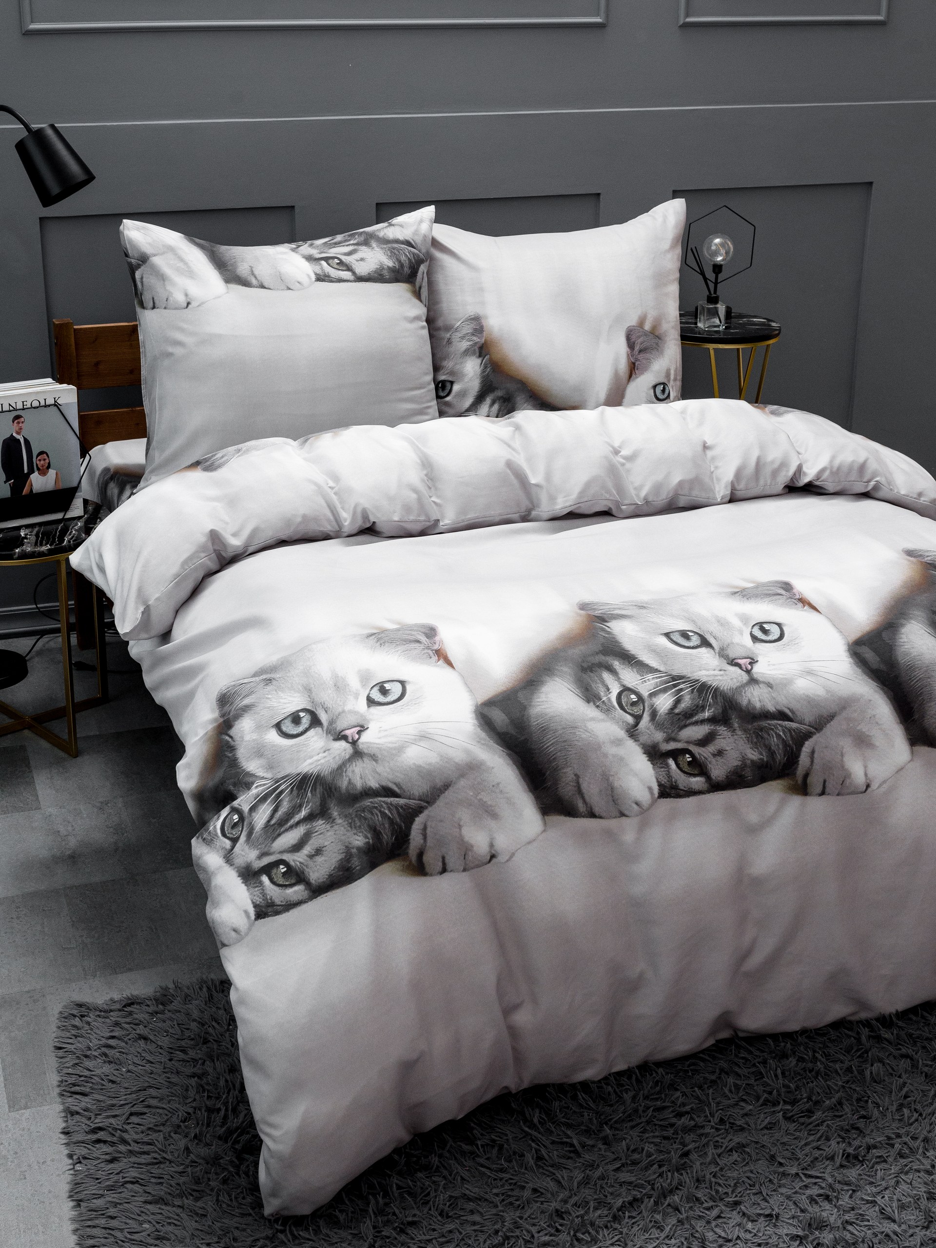 Комплект постельного белья PAVLine Котик евро - фото 15