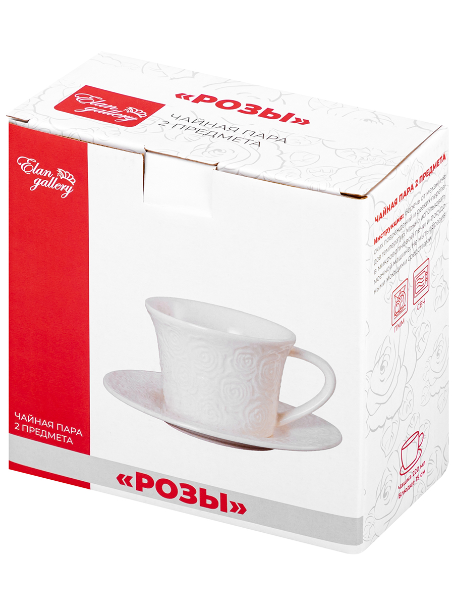 Чайная пара Elan Gallery 2 предмета 220 мл Розы - фото 10