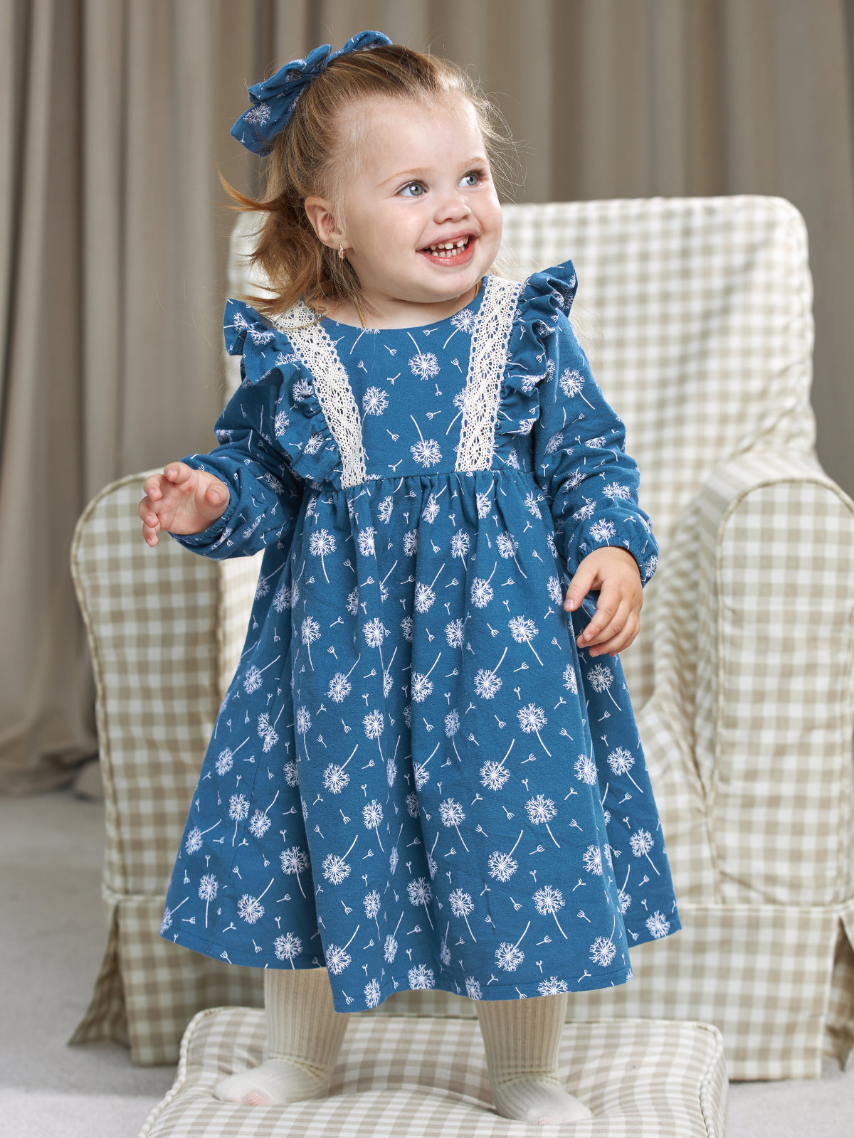 Платье MOUN платье_фланель/кружево_одуван.голуб - фото 11