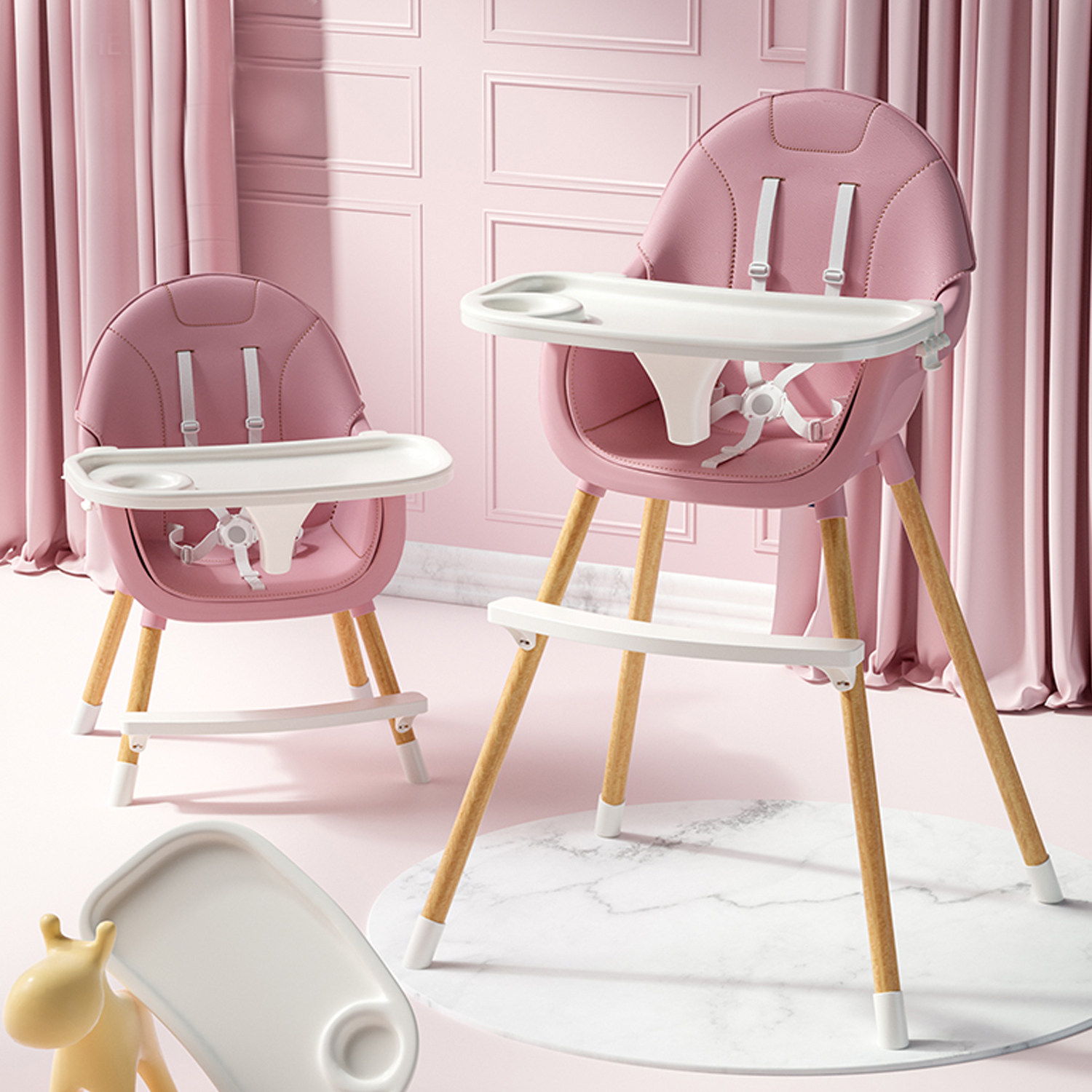 Стульчик для кормления TOMMY Time to Eat розовый - фото 2