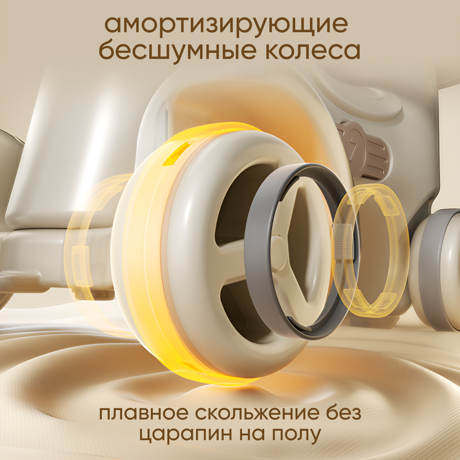 Качалка лошадка-беговел Solmax с ручкой батут трансформер для детей балансборд, коричневая - фото 5