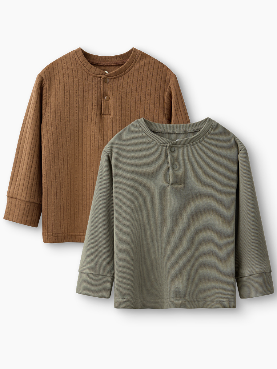 Лонгслив 2 шт Happy Baby 90140-0_olive-brown - фото 1