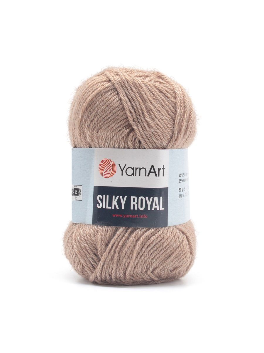 Пряжа YarnArt Silky Royal полушерстяная меринос 50 г 140 м 437 бежевый 5 мотков - фото 6