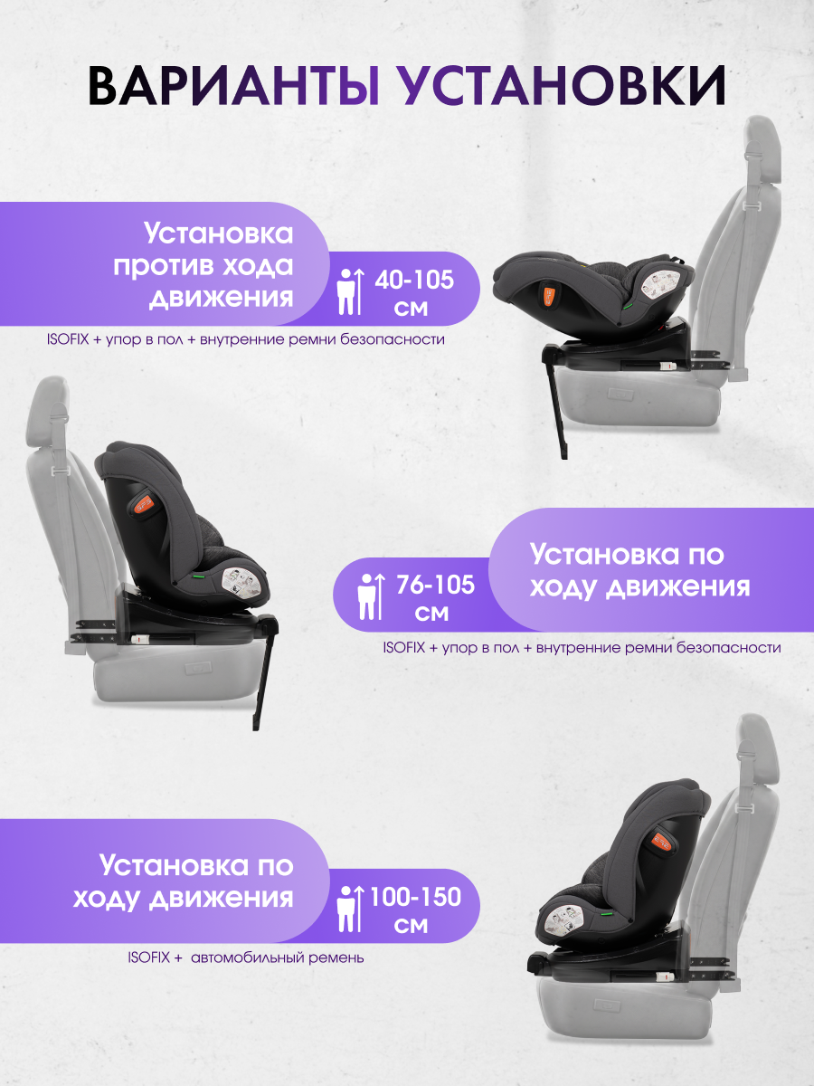 Автокресло Costa YB108А Isofix 0+/1/2/3 (0-36 кг) серый - фото 4
