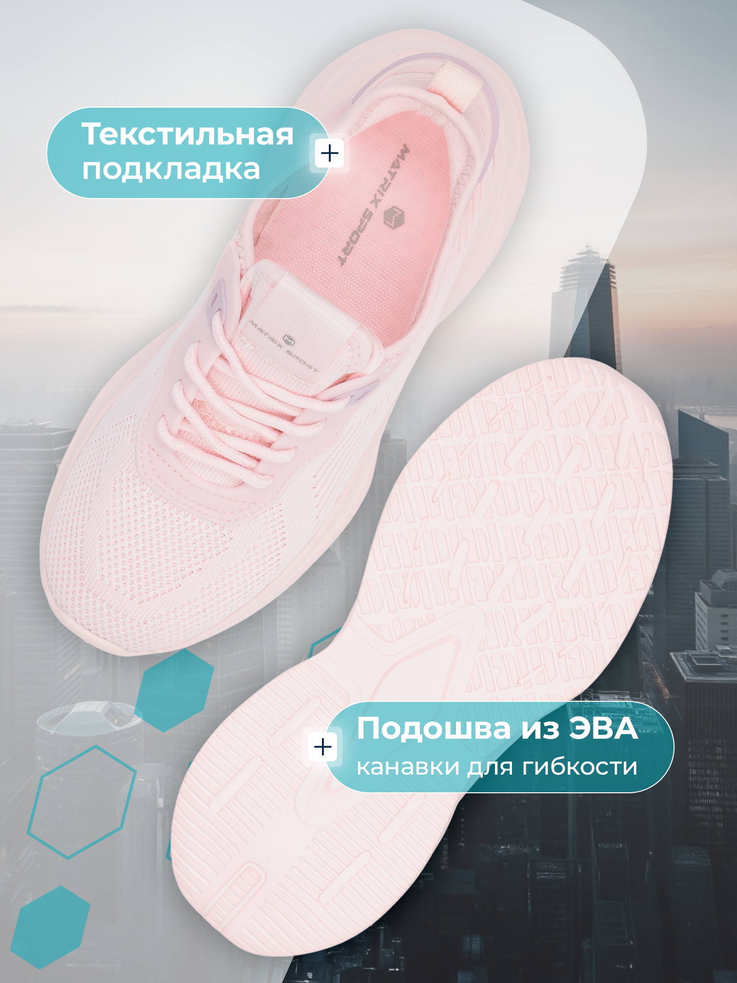Кроссовки MATRIX SPORT L7676ZX1-PNK - фото 4