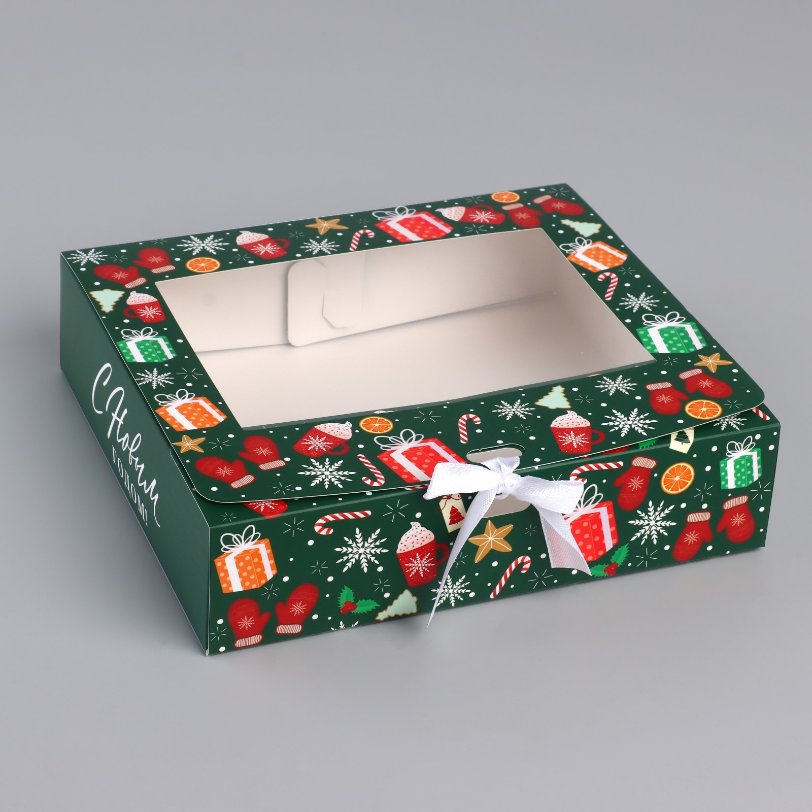 Коробка сборная Дарите Счастье "Новогодняя", 20 х 18 х 5 см - фото 2