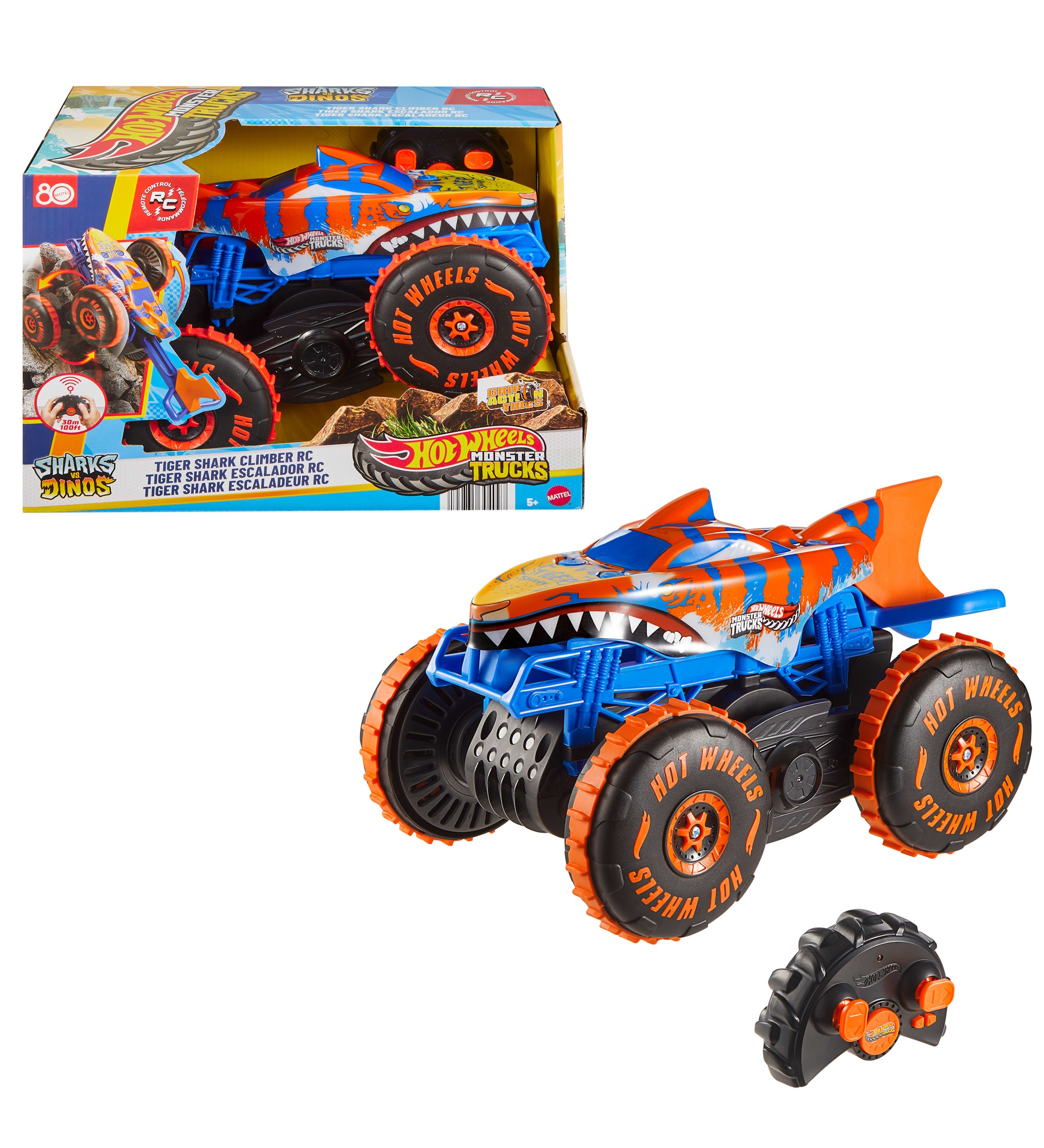 Монстр-трак РУ Hot Wheels Тигровая акула - фото 1