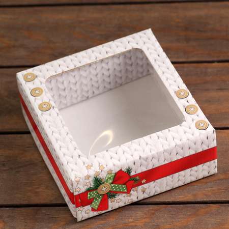 Коробка Sima-Land подарочная. крышка дно.«Тёплый Новый Год» 14.5×14.5×6 см