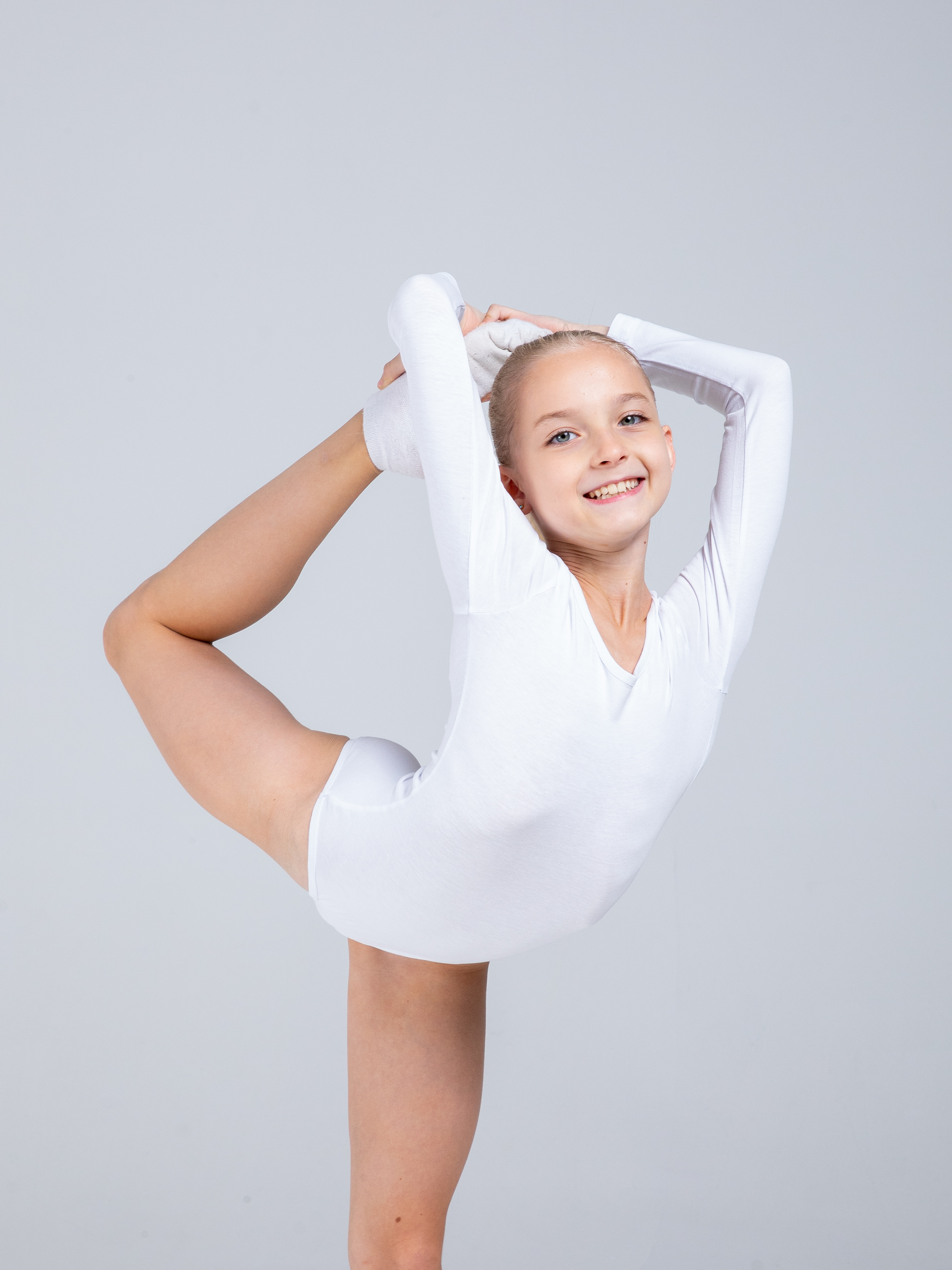 Купальник гимнастический STELLA MODA 26401._белый - фото 9