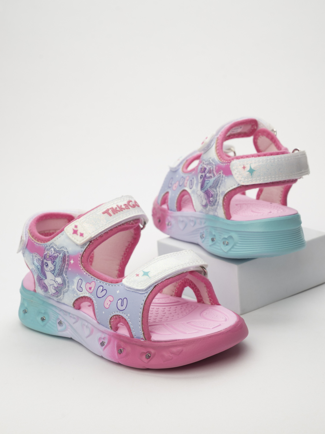 Сандалии TikkaGo 1D07_10182_white-pink-biruza - фото 2