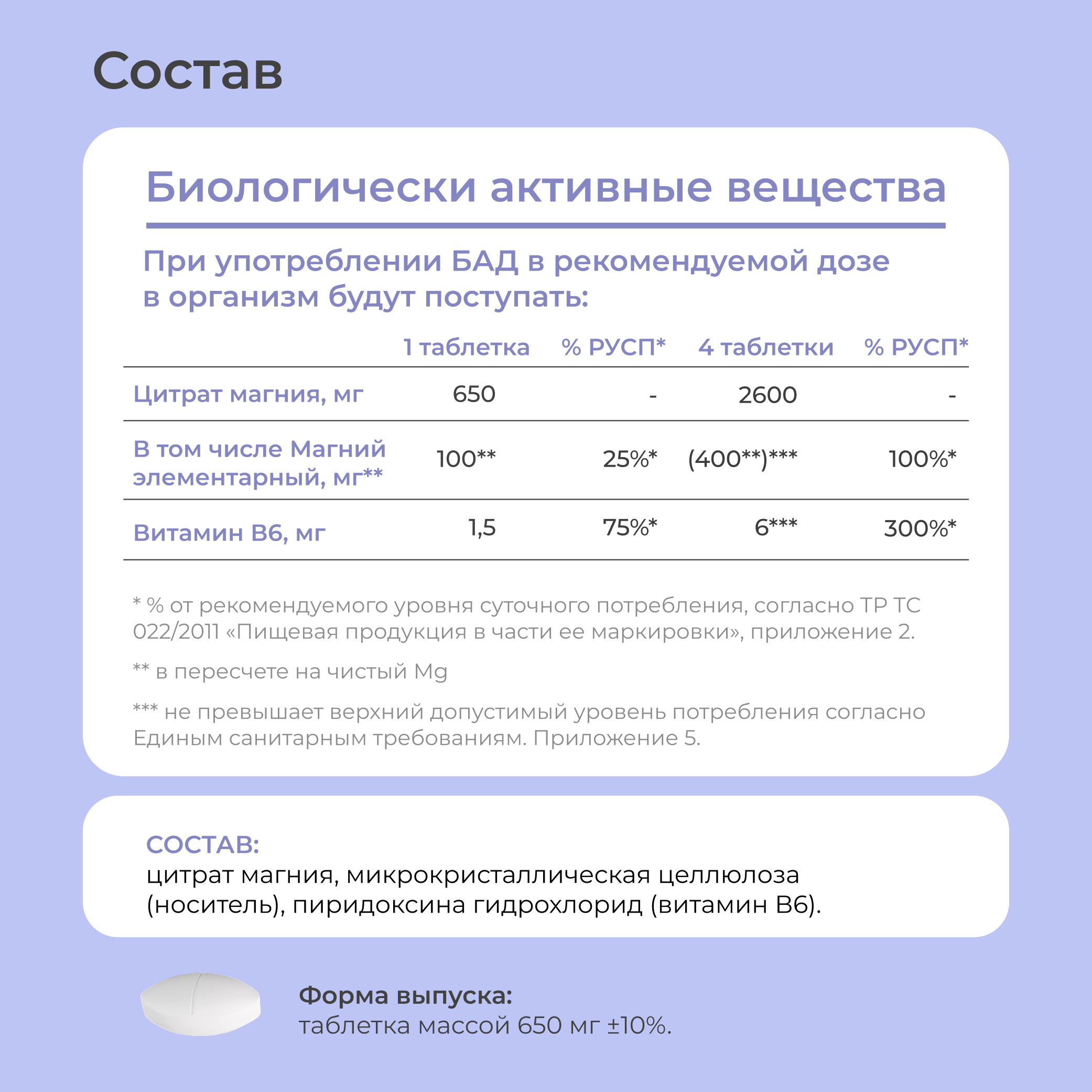 Магний цитрат LeafToGo 650 мг + Витамин B6, 300 таблеток - фото 6
