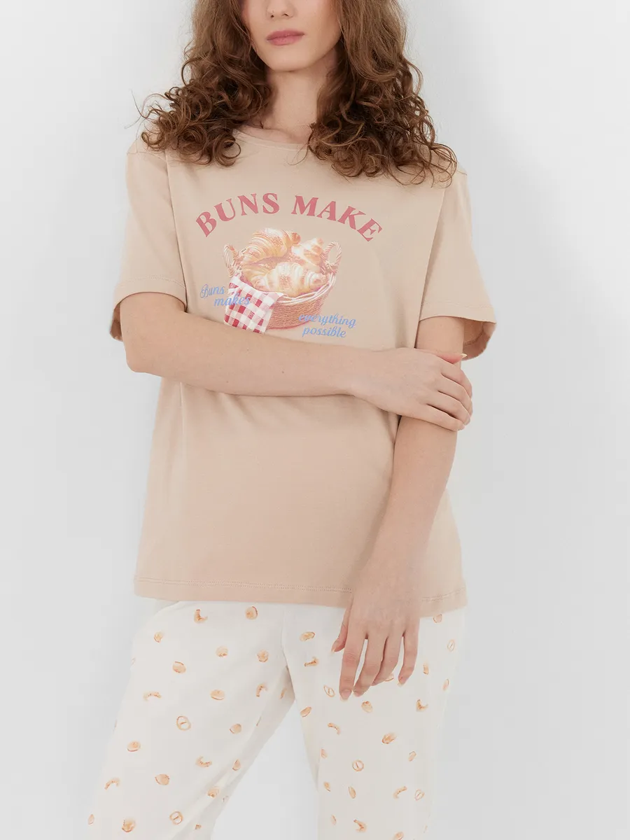 Пижама Mark Formelle (Марк Формэль) 592370/лунный свет +круассаны на молочном - фото 5