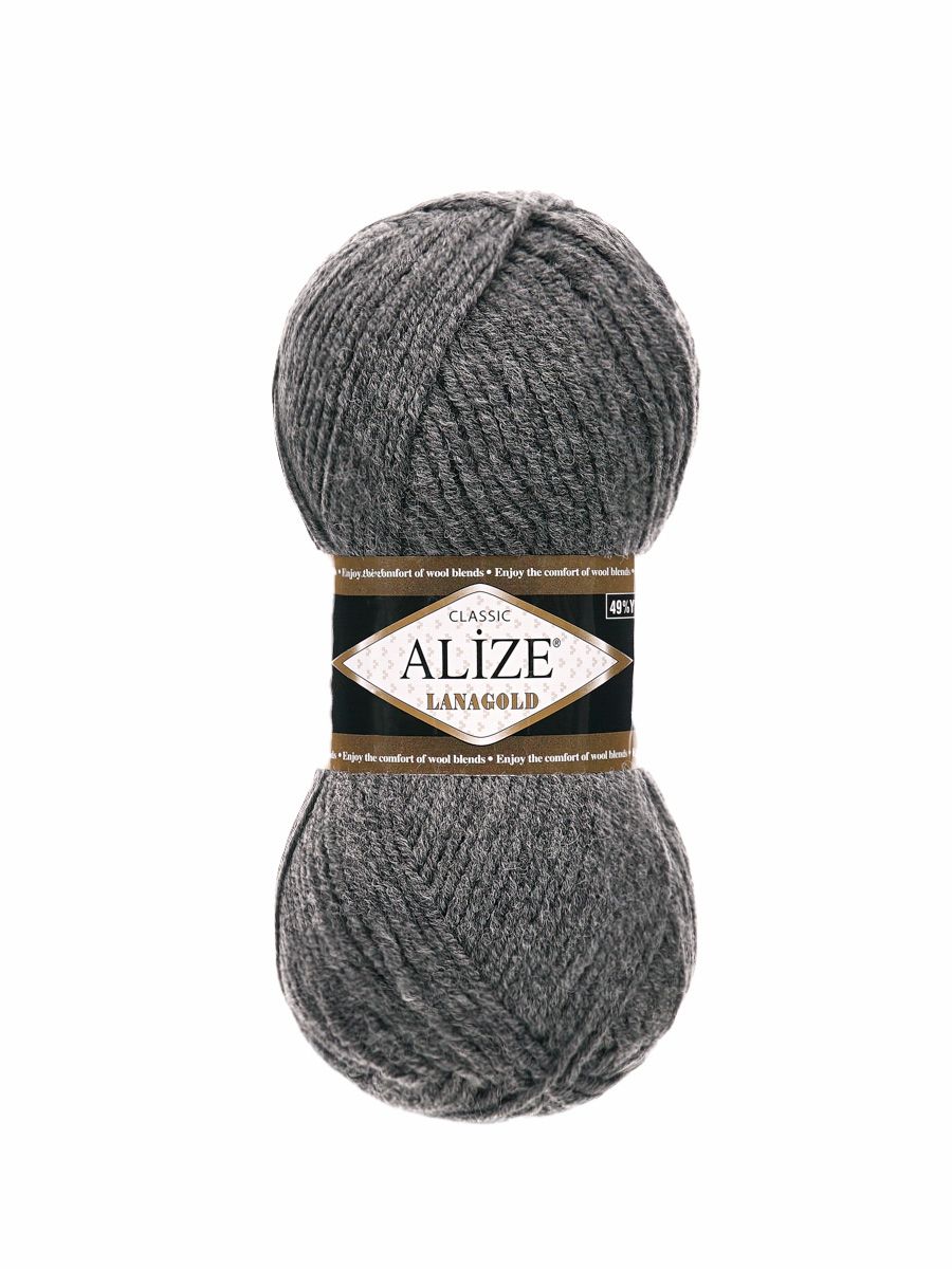 Пряжа Alize полушерстяная мягкая тонкая теплая Lanagold 100 гр 240 м 5 мотков 182 серый - фото 4