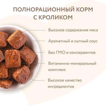 Корм для собак Мнямс Фитнес для собак всех пород кусочки в соусе с кроликом консервированный 400г