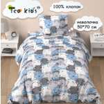 Комплект постельного белья TEO kids 1.5-спальный Бегемотики простыня на резинке 90х200