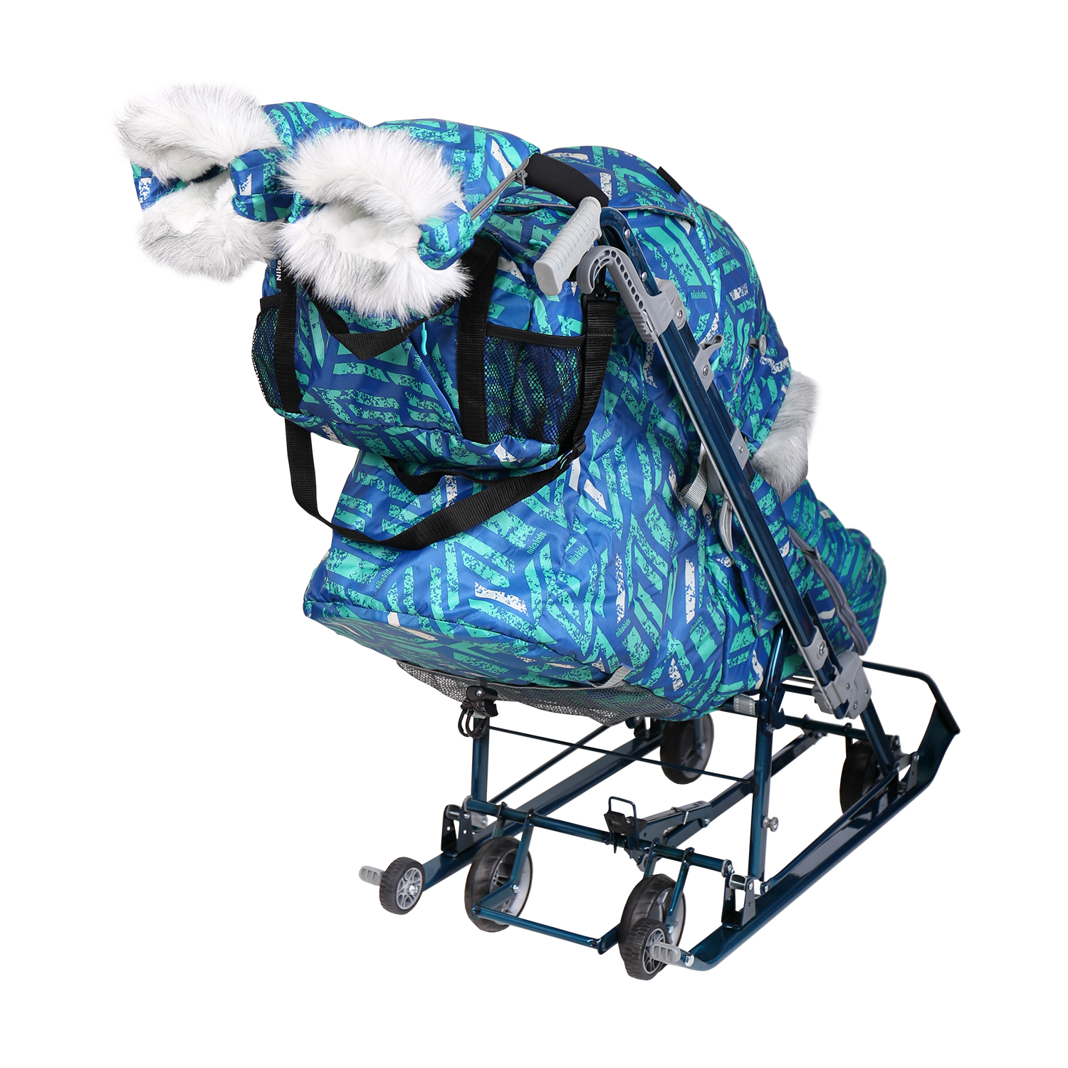 Санки-коляска Ника Синий - фото 4