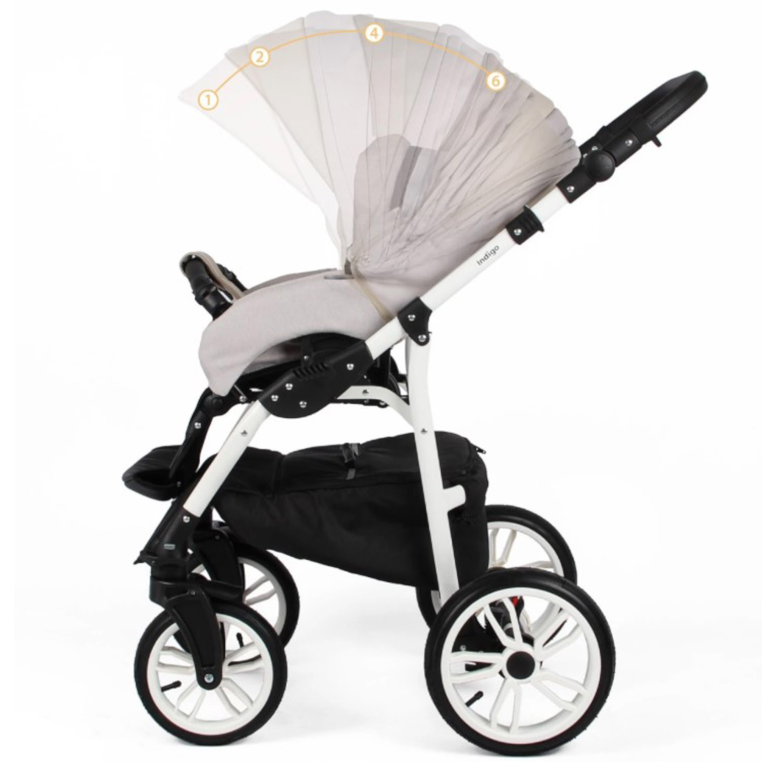 Коляска 2в1 Indigo Indigo 01 бежевый - фото 7