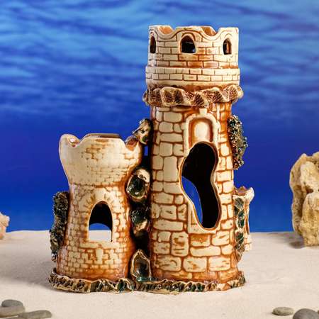Декорация для аквариума Sima-Land «Две башни под водой»
