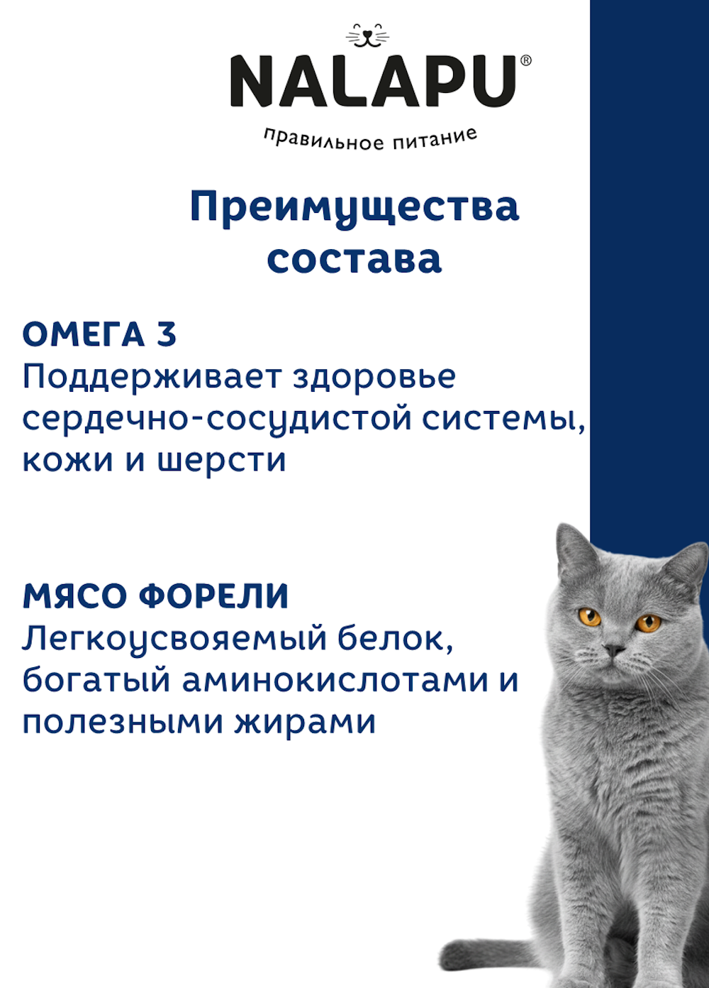 Корм для кошек NALAPU Beauty с мясом форели в соусе 77г - фото 3
