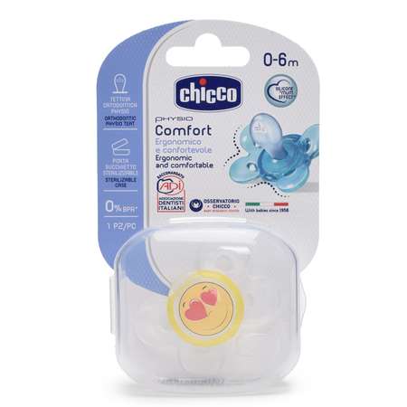 Пустышка Chicco ортодонтическая от 0 мес. 1 шт.