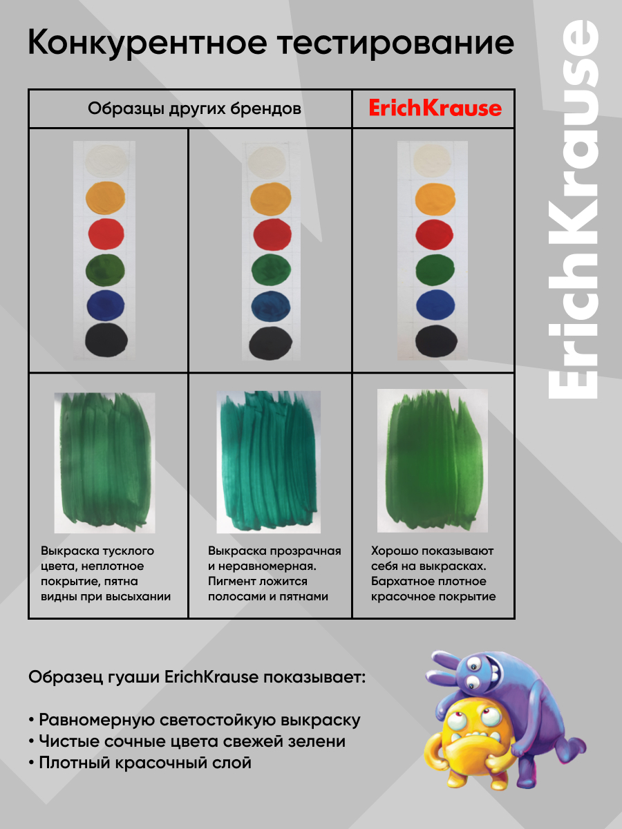 Краски гуашь ErichKrause 6 цв. - фото 3