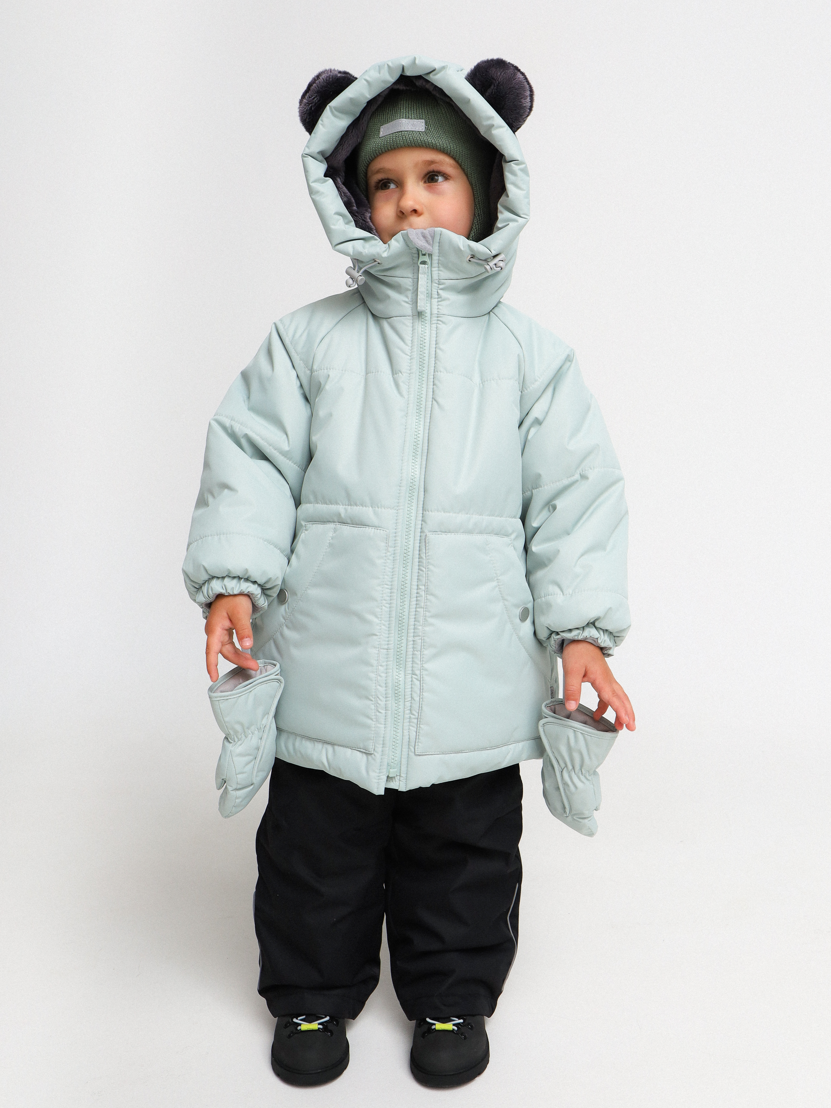 Куртка MINIDINO G-VO-Krt-149/0Куртка зимняя с ушками светло-фисташковая - фото 5