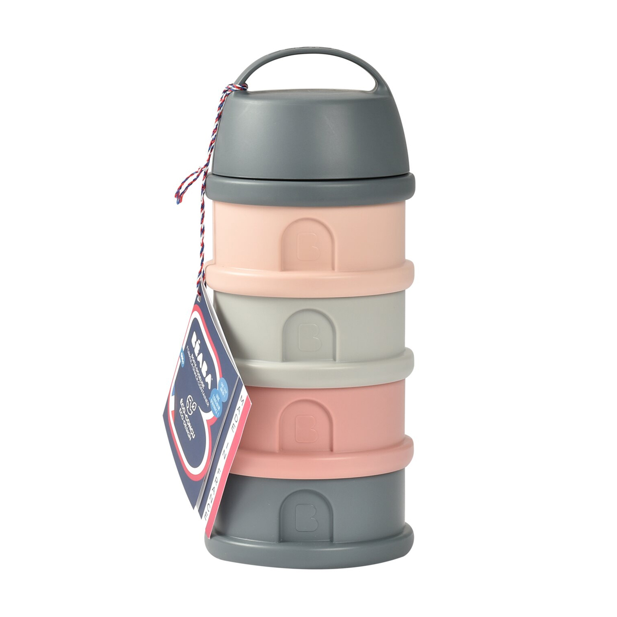 Контейнер для детского питания BEABA сыпучих смесей и снеков, 4 секции, розовый - фото 2